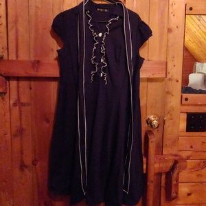 Vintage Navy and White Dress